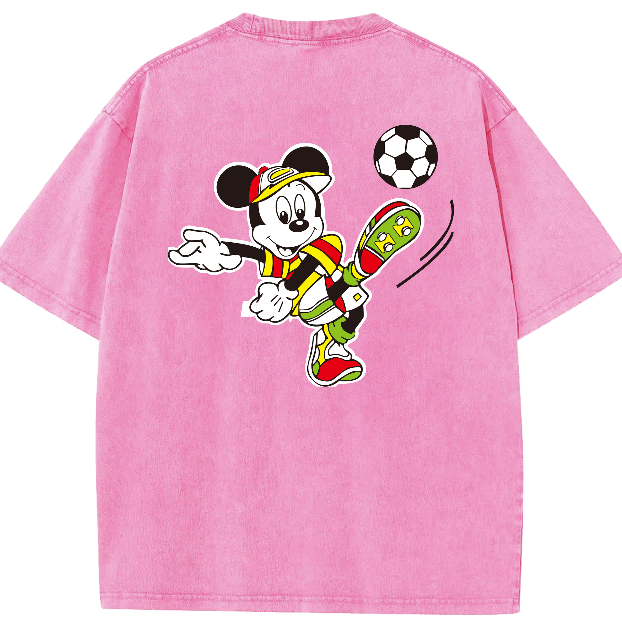 （画像用） ミッキーマウス Mickey Mouse 綿100% ヴィンテージ風 半袖Tシャツ（背面プリント）